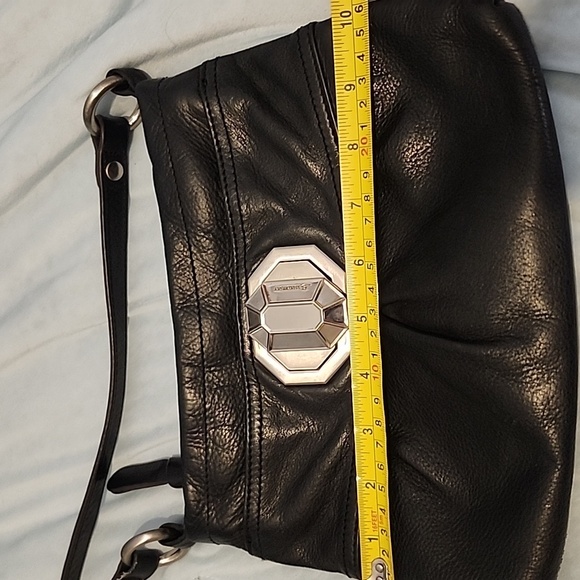 B. Makowsky Black Crossbody Bag with Silver Clasp EUC - Picture 13 of 15